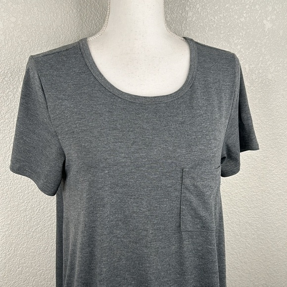 LulaRoe Charcoal Gray High Low Short Sleeve T-Shirt Dress Size XS - Picture 2 of 7